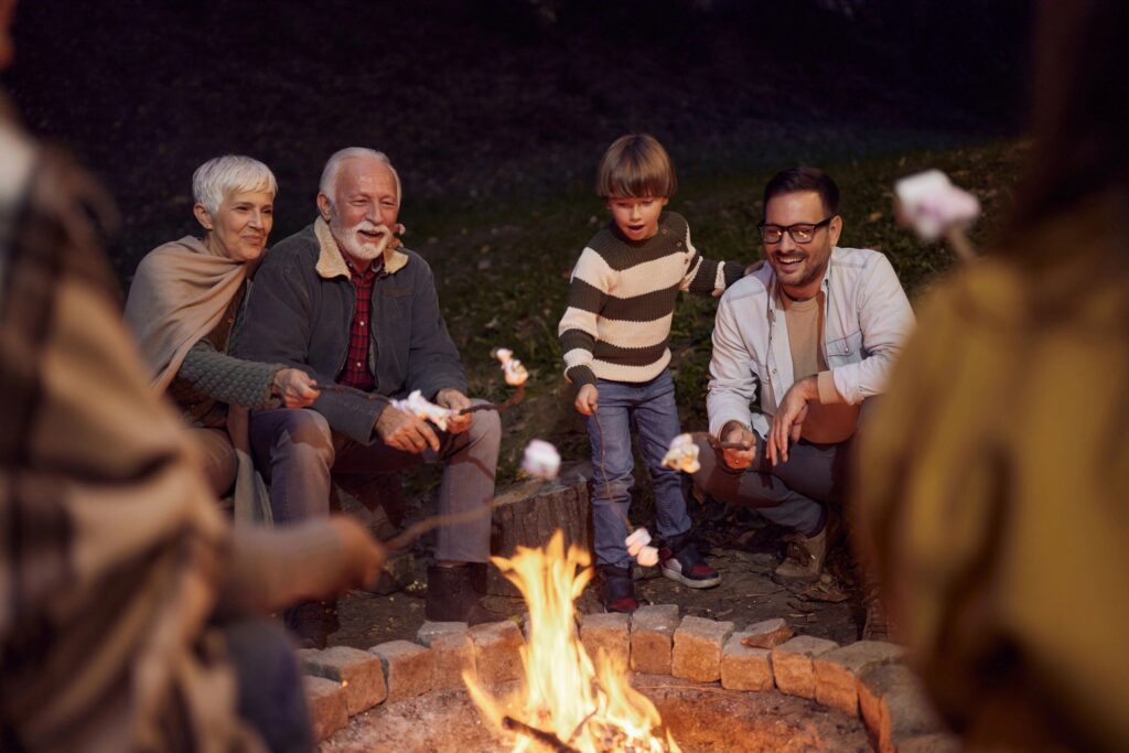 RV park campfire gathering
