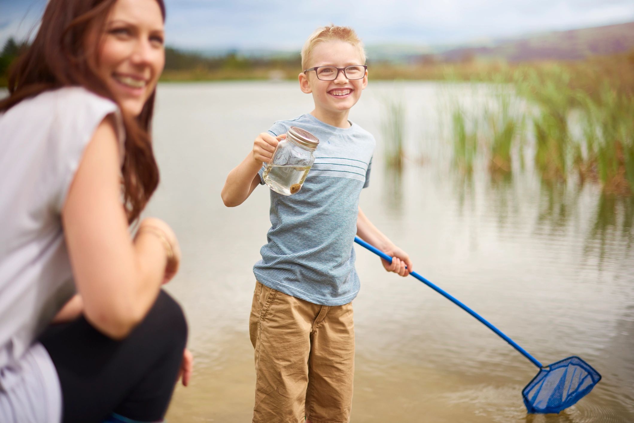 fishing at lakeside campground